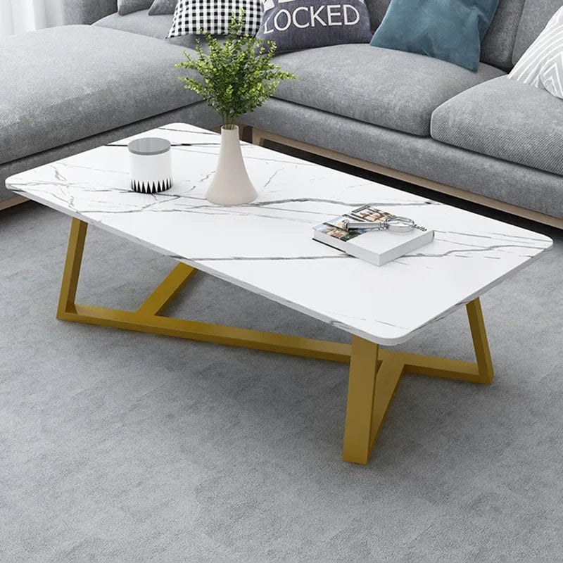 Table basse moderne en marbre et acier | Style nordique, design épuré – Plusieurs tailles
