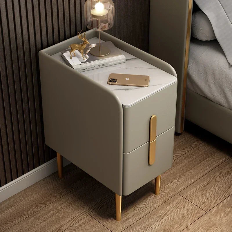 Table de chevet intelligente – Chargeur sans fil + ports USB | Design moderne avec éclairage LED
