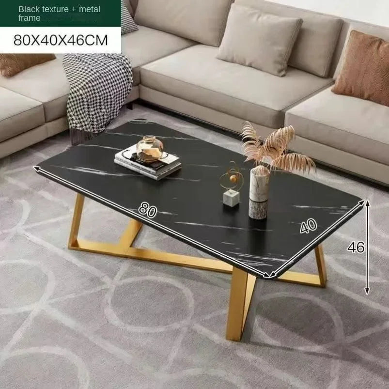 Table basse moderne en marbre et acier | Style nordique, design épuré – Plusieurs tailles