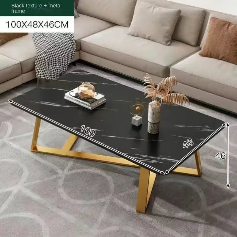 Table basse moderne en marbre et acier | Style nordique, design épuré – Plusieurs tailles
