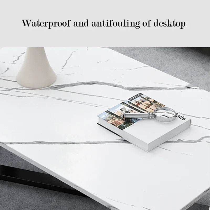 Table basse moderne en marbre et acier | Style nordique, design épuré – Plusieurs tailles
