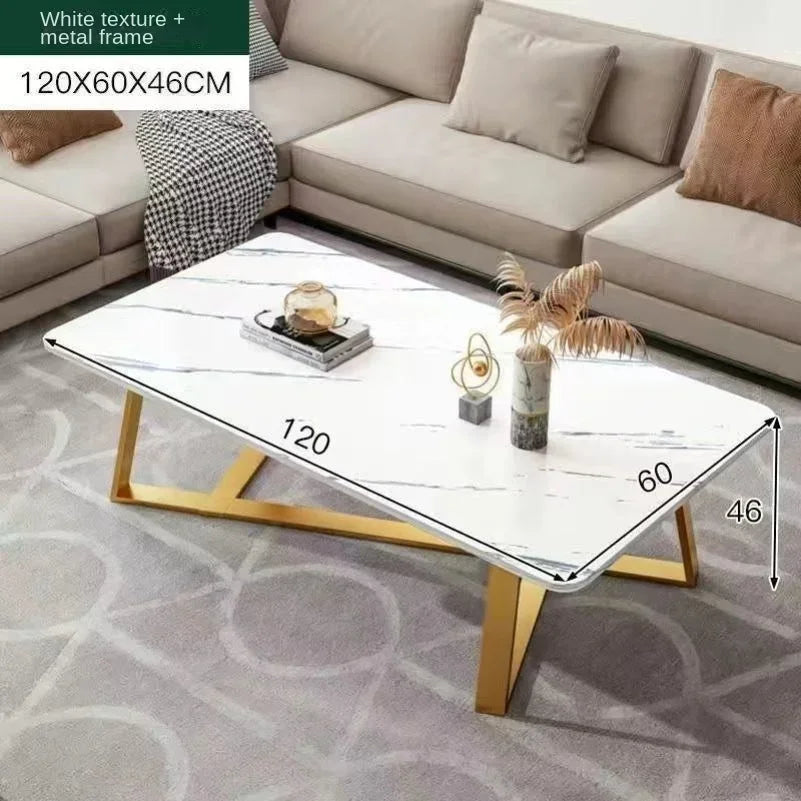 Table basse moderne en marbre et acier | Style nordique, design épuré – Plusieurs tailles