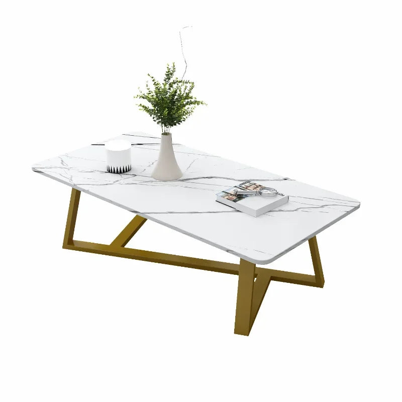 Table basse moderne en marbre et acier | Style nordique, design épuré – Plusieurs tailles