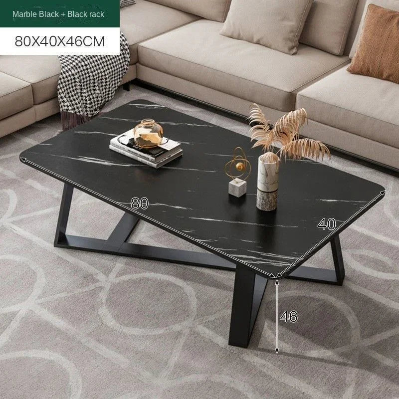 Table basse moderne en marbre et acier | Style nordique, design épuré – Plusieurs tailles