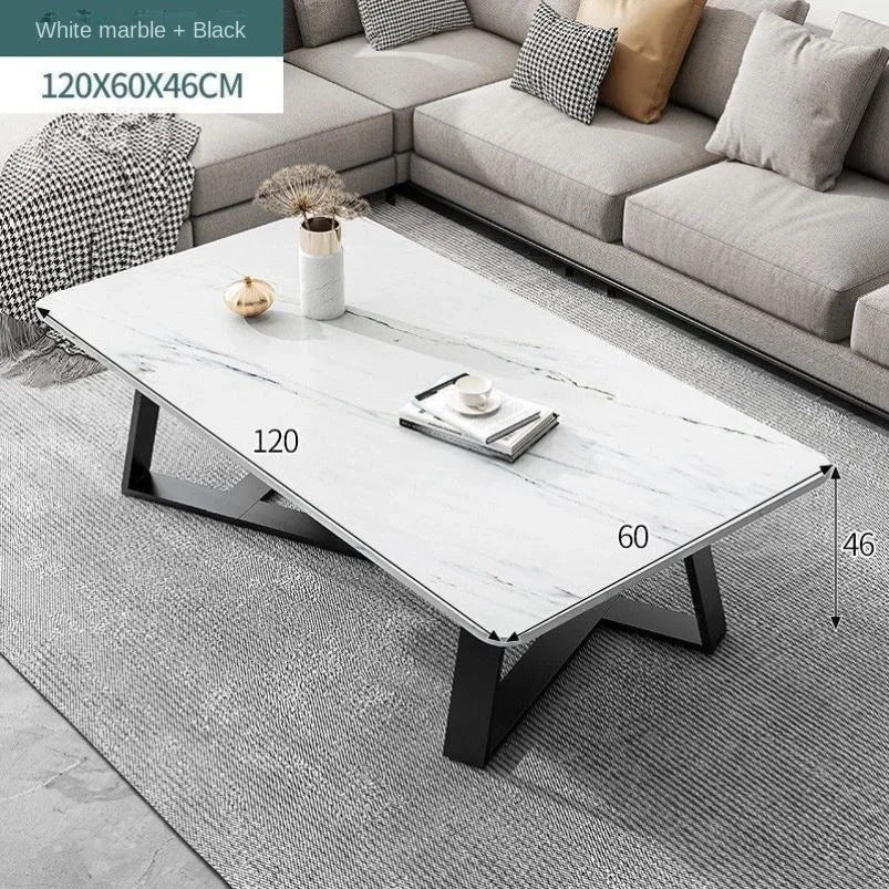 Table basse moderne en marbre et acier | Style nordique, design épuré – Plusieurs tailles