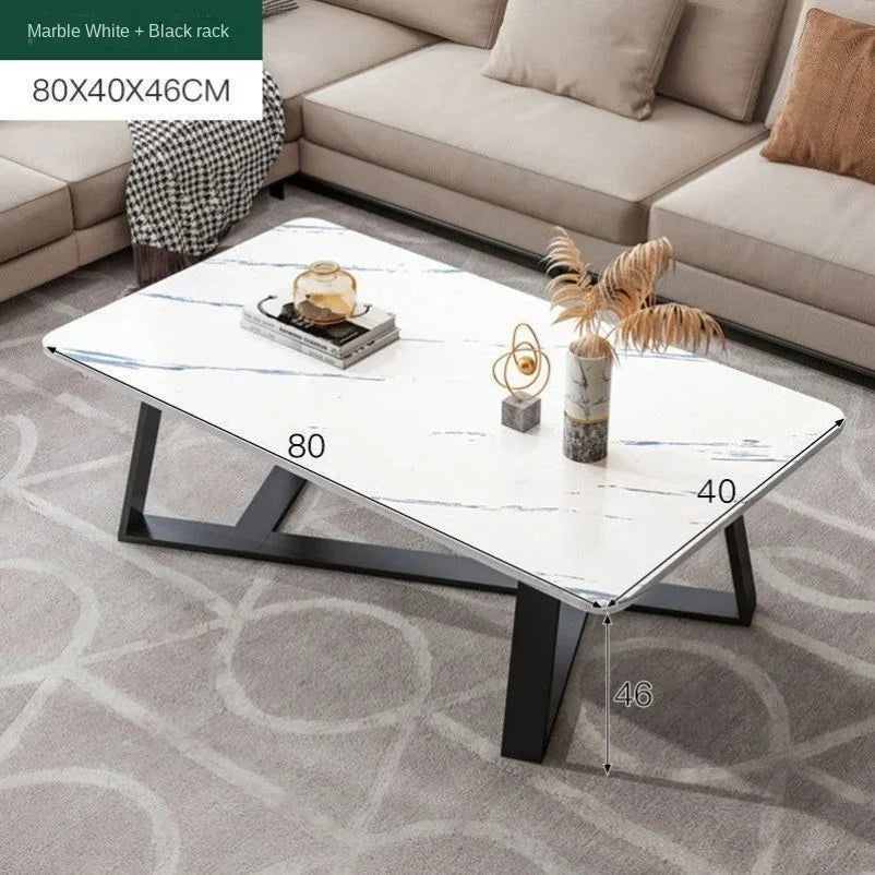 Table basse moderne en marbre et acier | Style nordique, design épuré – Plusieurs tailles
