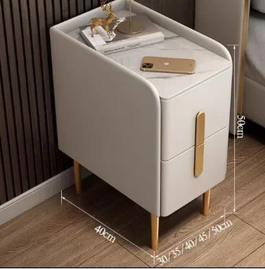 Table de chevet intelligente – Chargeur sans fil + ports USB | Design moderne avec éclairage LED