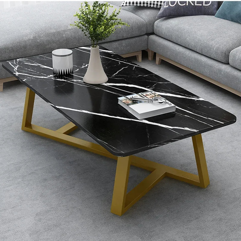Table basse moderne en marbre et acier | Style nordique, design épuré – Plusieurs tailles