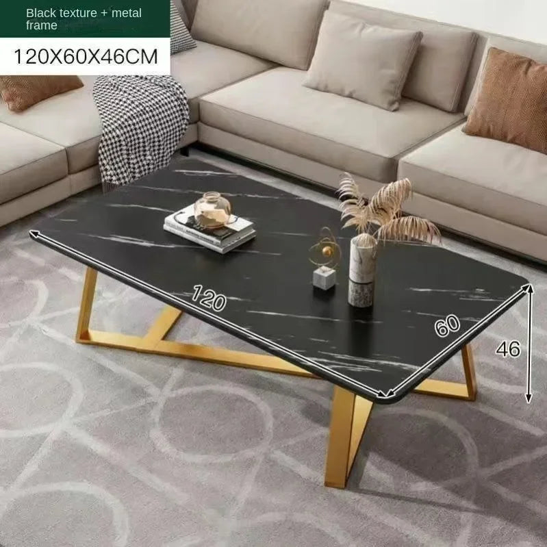 Table basse moderne en marbre et acier | Style nordique, design épuré – Plusieurs tailles