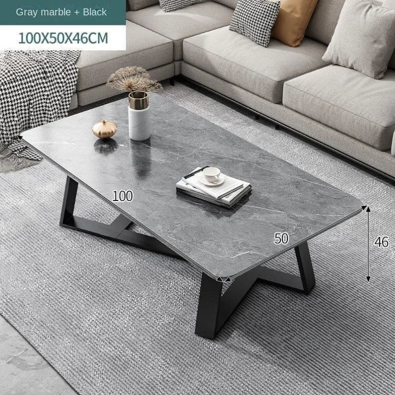 Table basse moderne en marbre et acier | Style nordique, design épuré – Plusieurs tailles