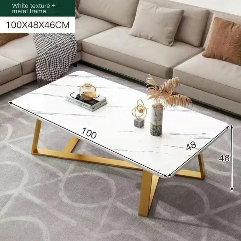 Table basse moderne en marbre et acier | Style nordique, design épuré – Plusieurs tailles