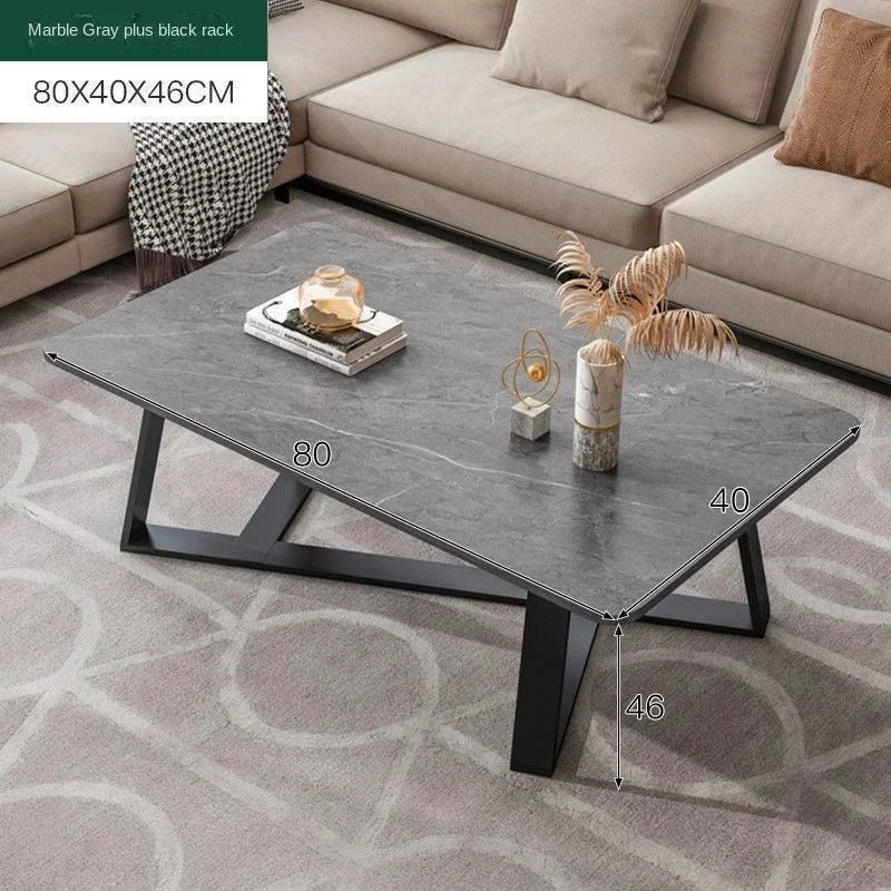 Table basse moderne en marbre et acier | Style nordique, design épuré – Plusieurs tailles