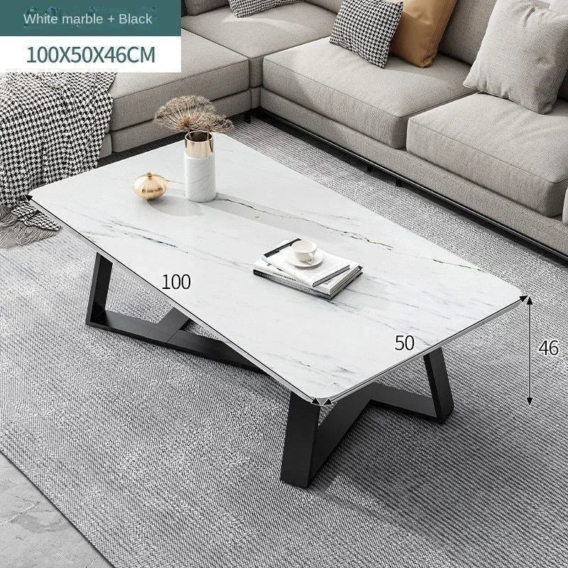 Table basse moderne en marbre et acier | Style nordique, design épuré – Plusieurs tailles